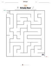 Grizzly Bear printable worksheet preview