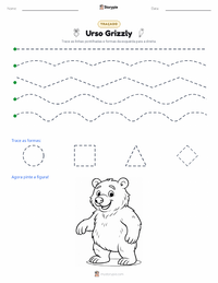 Prévia da folha de atividades imprimível Urso-cinzento