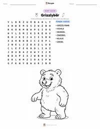 Grizzlybär druckbare Arbeitsblatt Vorschau