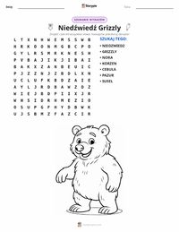 Podgląd drukowalnego arkusza ćwiczeń Niedźwiedź grizzly