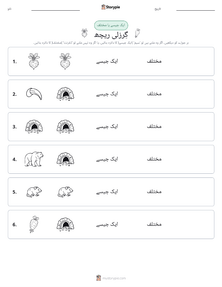 ایک جیسا یا مختلف