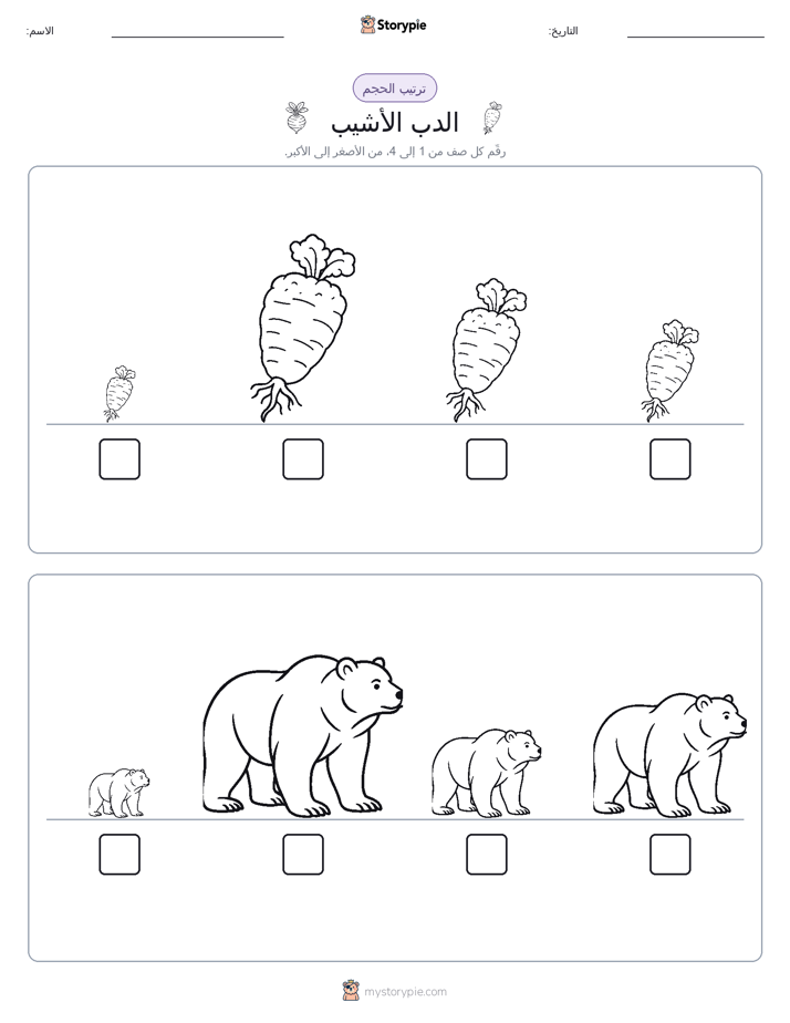 ترتيب الحجم