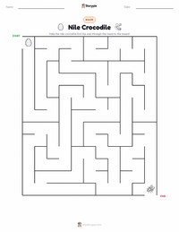Nile Crocodile printable worksheet preview