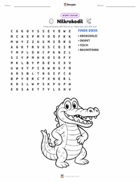 Nilkrokodil druckbare Arbeitsblatt Vorschau