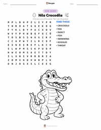 Nile Crocodile printable worksheet preview