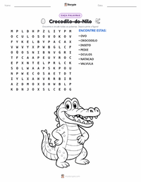 Prévia da folha de atividades imprimível Crocodilo-do-nilo