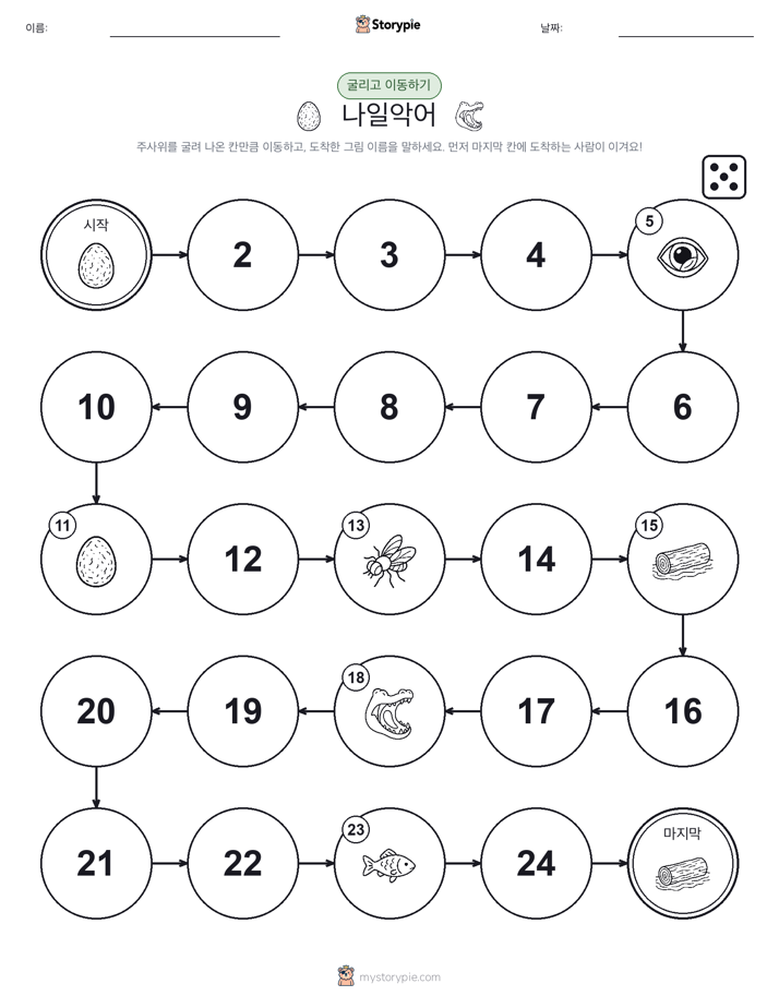 주사위 굴리고 이동하기 게임
