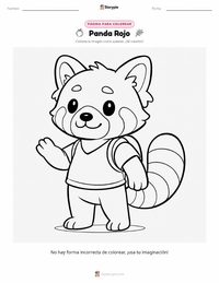 Página para colorear de Panda Rojo para niños