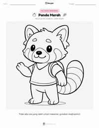 Halaman mewarnai Panda Merah untuk anak-anak