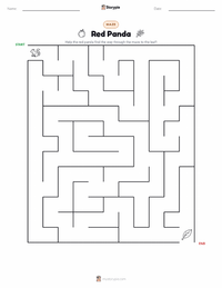 Red Panda printable worksheet preview