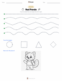 Red Panda printable worksheet preview