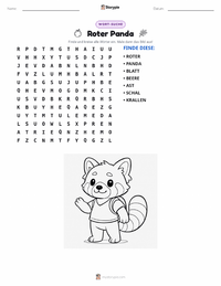 Roter Panda druckbare Arbeitsblatt Vorschau