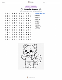 Anteprima della scheda stampabile di Panda Rosso