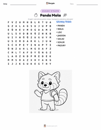 Podgląd drukowalnego arkusza ćwiczeń Panda mała
