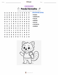 Prévia da folha de atividades imprimível Panda-vermelho