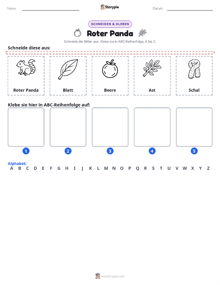 Schneiden & Einfügen Alphabet