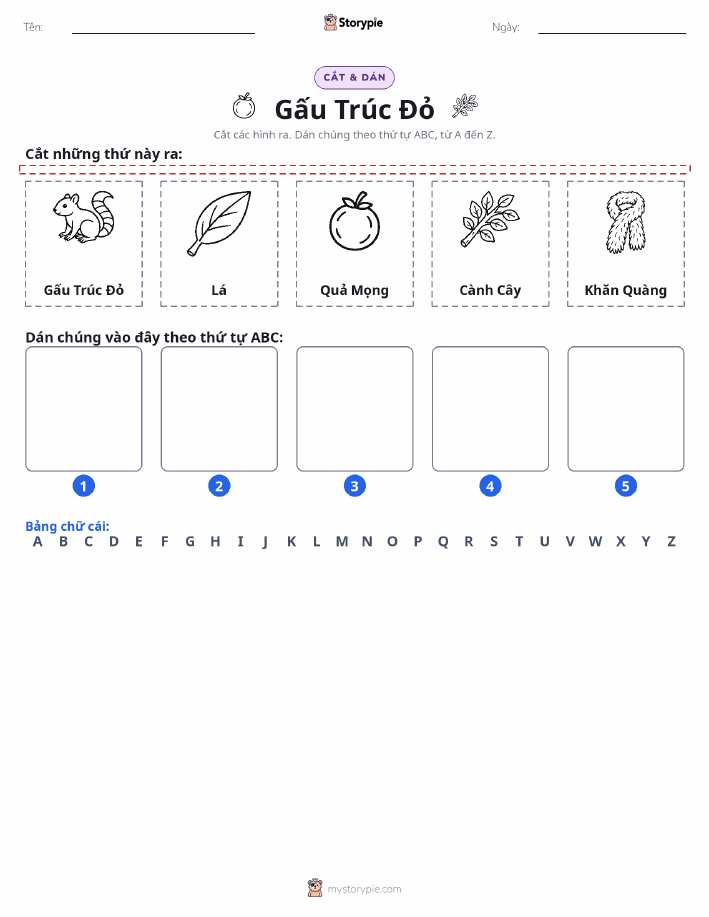 Cắt & Dán Chữ Cái