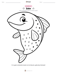 Zalm afdrukbare werkblad voorbeeld