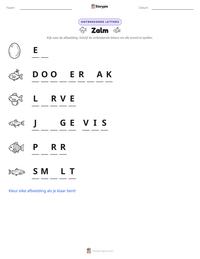 Zalm afdrukbare werkblad voorbeeld