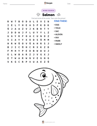 Salmon printable worksheet preview
