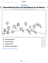 Internationale Unie voor het Behoud van de Natuur afdrukbare werkblad voorbeeld