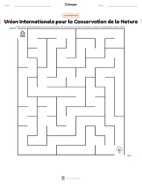 Aperçu de la feuille de travail imprimable Union Internationale pour la Conservation de la Nature