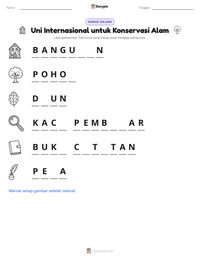 Prabaca lembar kerja cetak Uni Internasional untuk Konservasi Alam