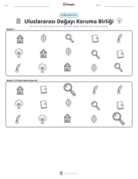 Uluslararası Doğayı Koruma Birliği yazdırılabilir çalışma sayfası önizlemesi