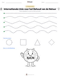 Internationale Unie voor het Behoud van de Natuur afdrukbare werkblad voorbeeld