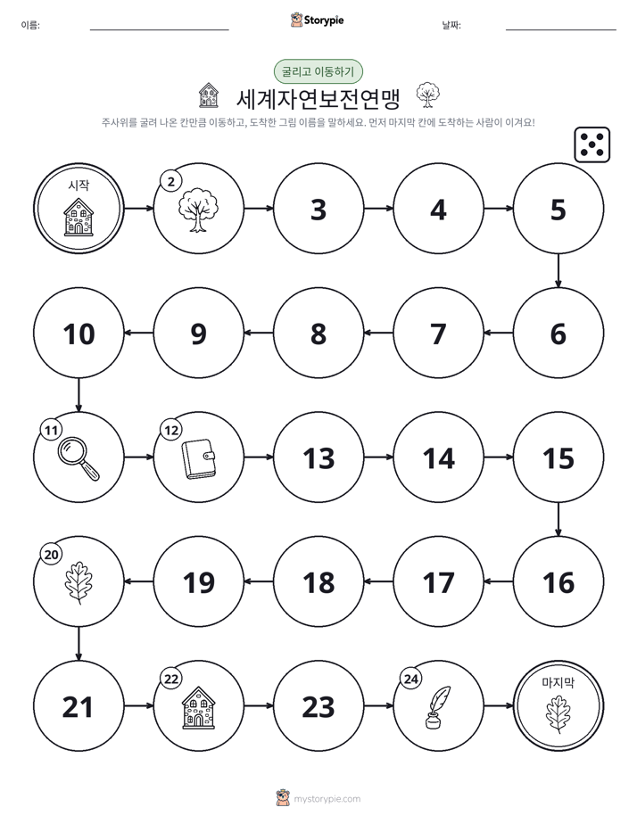 주사위 굴리고 이동하기 게임