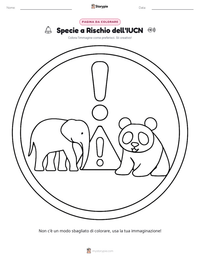Pagina da colorare di Specie a Rischio dell'IUCN per bambini