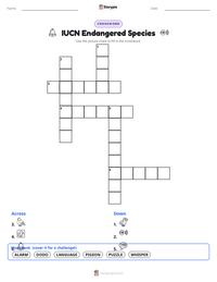 IUCN Endangered Species printable worksheet preview