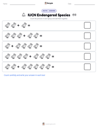 IUCN Endangered Species printable worksheet preview