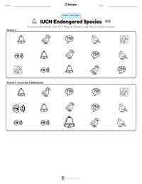 IUCN Endangered Species printable worksheet preview