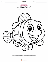 Clownfish coloring page for kids