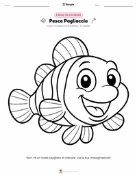 Pagina da colorare di Pesce pagliaccio ocellaris per bambini