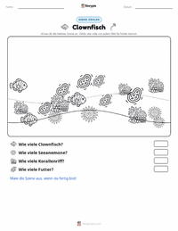 Ocellaris-Clownfisch druckbare Arbeitsblatt Vorschau