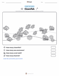 Clownfish printable worksheet preview