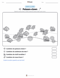 Aperçu de la feuille de travail imprimable Poisson-clown ocellé