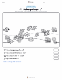Prévia da folha de atividades imprimível Peixe-palhaço Ocellaris
