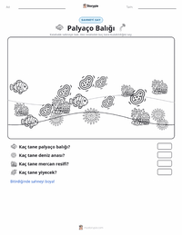 Ocellaris Palyaço Balığı yazdırılabilir çalışma sayfası önizlemesi