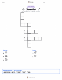 Clownfish printable worksheet preview