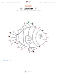 Clownfish printable worksheet preview