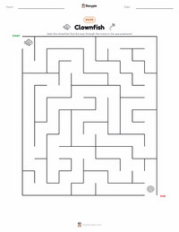 Clownfish printable worksheet preview