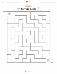 Ocellaris Palyaço Balığı yazdırılabilir çalışma sayfası önizlemesi