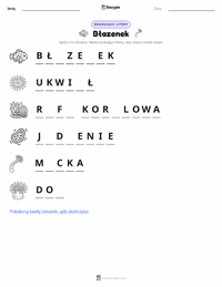 Podgląd drukowalnego arkusza ćwiczeń Błazenek okoniowy
