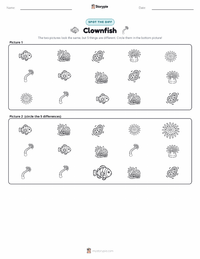 Clownfish printable worksheet preview