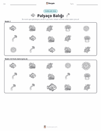 Ocellaris Palyaço Balığı yazdırılabilir çalışma sayfası önizlemesi