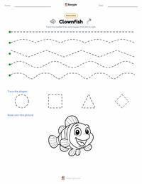 Clownfish printable worksheet preview