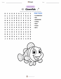 Clownfish printable worksheet preview